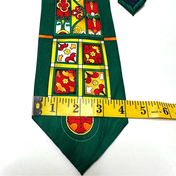 Tie Rush Limbaugh No Boundaries Collection - Mens 100% Silk Necktie Green Yellow - Picture 6 of 10